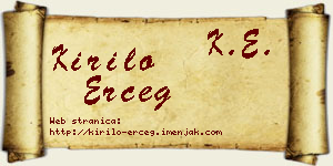 Kirilo Erceg vizit kartica